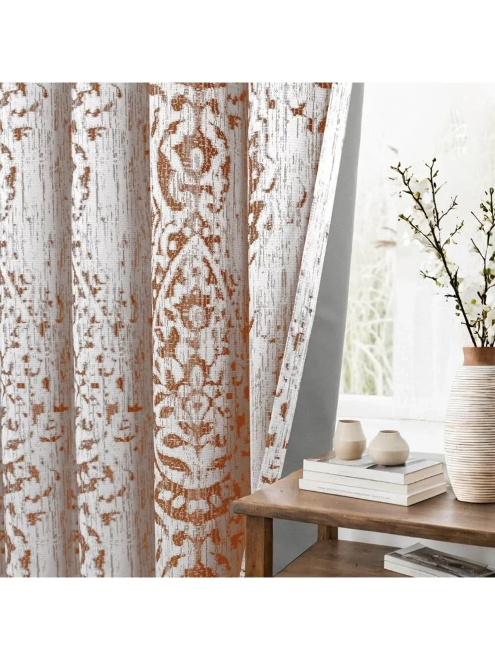 96-Inch Blackout Curtains - Boho Patterned Fall Drapes, 2 Panel Set for Living